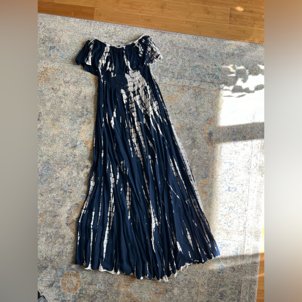 Strapless  maxi dress, tie dye